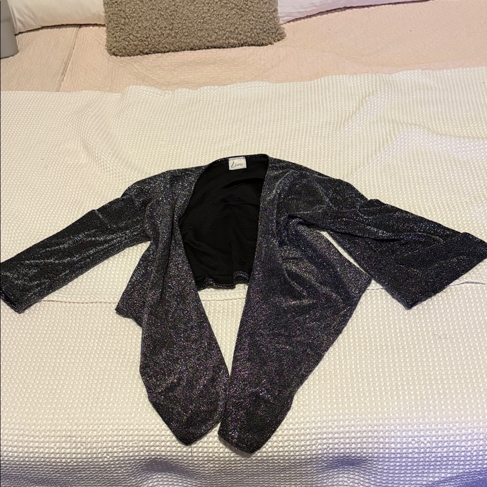 Olivia Rae Black Glittery Women's Top